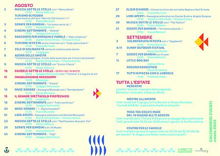 Programma agosto e settembre