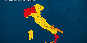 cartina dell'italia suddivisa nelle tre aree 