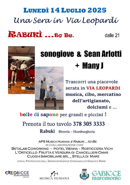 Locandina Una sera in Via Leopardi